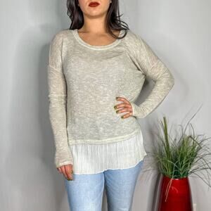 Abercrombie & Fitch Cream & Gold Threaded Sweater